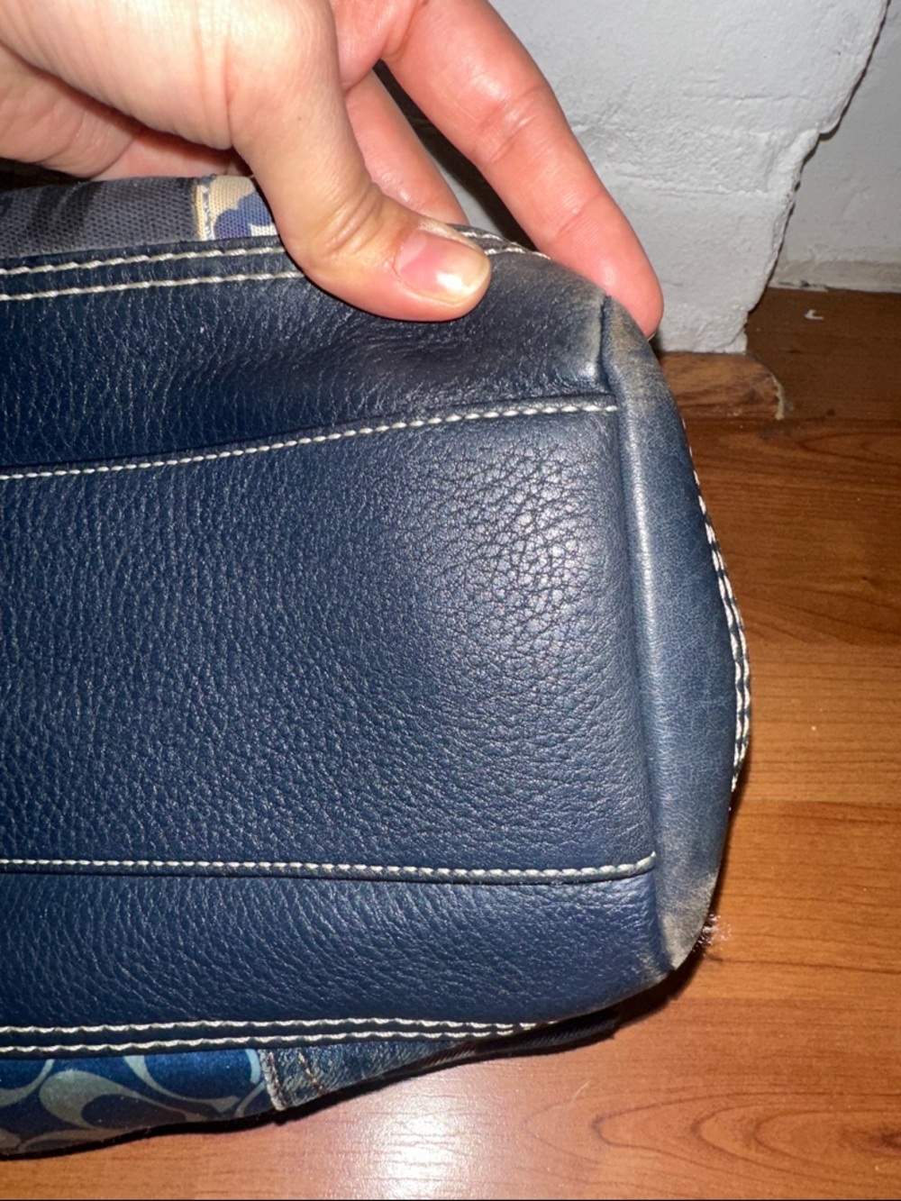 Vintage Coach Blue Denim Patchwork Purse - Picture 7 of 8